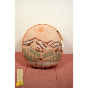 Hearth & Hand 16" Embroidered Mountain Landscape Throw Pillow*
